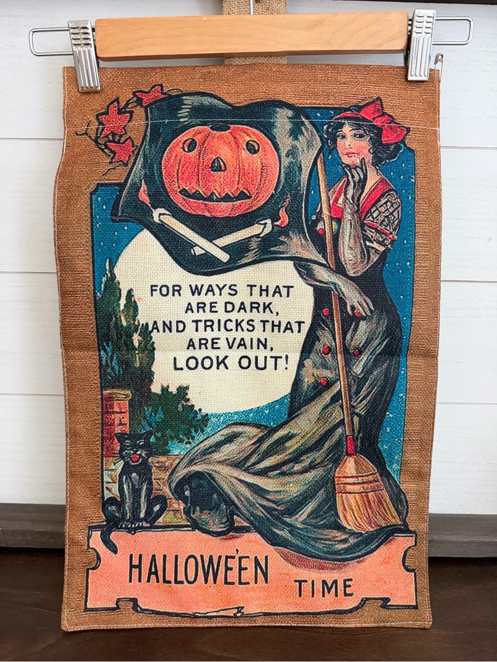 Vintage Halloween Garden Yard Flag NWOT